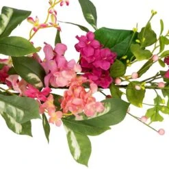 Northlight 5ft. Pink Leafy Hydrangea Artificial Floral Spring Garland 12 Northlight 5ft. Pink Leafy Hydrangea Artificial Floral Spring Garland -Northlight D827150S 4