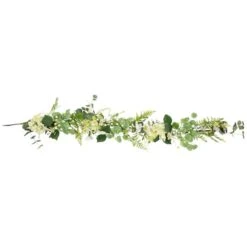 Northlight 5ft. Hydrangea & Eucalyptus Artificial Floral Spring Garland