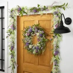 Northlight 5ft. Purple Wildflower & Berry Spring Garland -Northlight D827155S 2