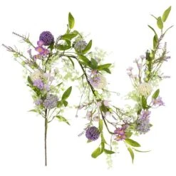 Northlight 5ft. Purple Wildflower & Berry Spring Garland -Northlight D827155S 5