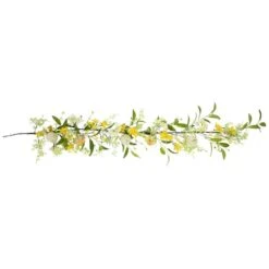 Northlight 5ft. Yellow Berry & Thistle Floral Spring Garland