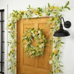 Northlight 5ft. Yellow Berry & Thistle Floral Spring Garland -Northlight D827156S 2