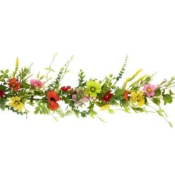 Northlight 5ft. Poppy & Eucalyptus Spring Garland -Northlight D827157S 3