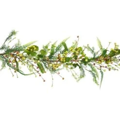 Northlight 5ft. Berry & Crabapple Fern Foliage Spring Garland 11 Northlight 5ft. Berry & Crabapple Fern Foliage Spring Garland -Northlight D827159S 3