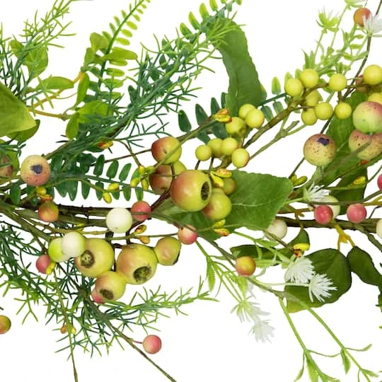 Northlight 5ft. Berry & Crabapple Fern Foliage Spring Garland 7 Northlight 5ft. Berry & Crabapple Fern Foliage Spring Garland - Image 5