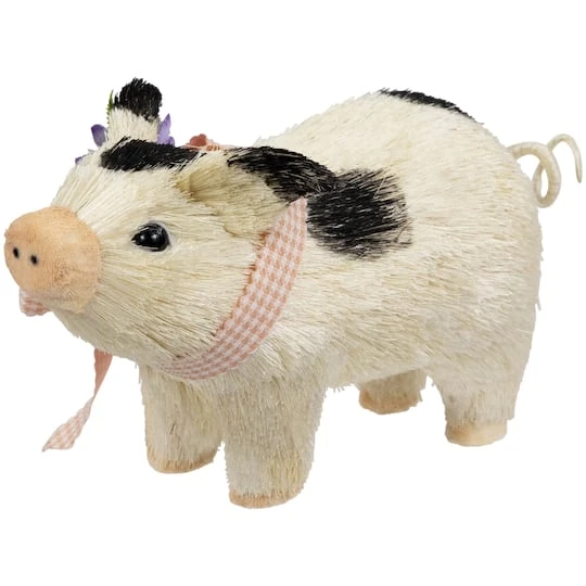 Northlight 9" Spotted Piglet With Bow And Flowers Spring Figurine 7 Northlight 9" Spotted Piglet With Bow And Flowers Spring Figurine - Image 5