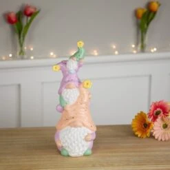 Northlight 12" Lilac & Orange Gnome Tower Spring Figurine -Northlight D827167S 2