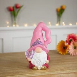 Northlight 7" Pink & Fuchsia Spring Gnome Figurine & Butterfly 10 Northlight 7" Pink & Fuchsia Spring Gnome Figurine & Butterfly -Northlight D827171S 2