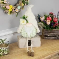 Northlight 10.5" Plush Sitting Gnome With Dangling Legs Spring Figurine 11 Northlight 10.5" Plush Sitting Gnome With Dangling Legs Spring Figurine -Northlight D827172S 2