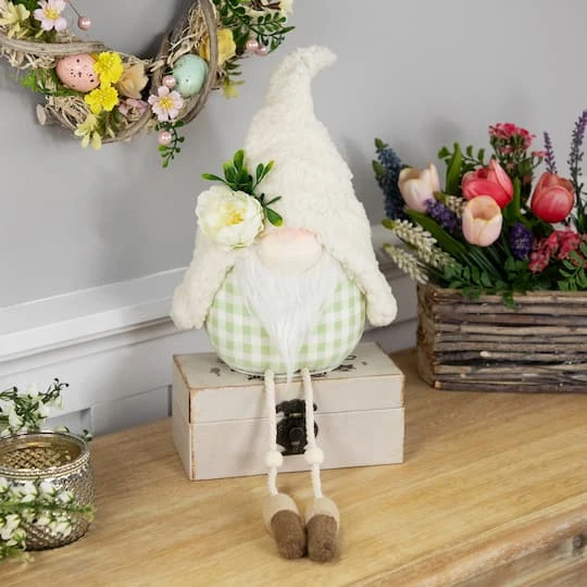 Northlight 10.5" Plush Sitting Gnome With Dangling Legs Spring Figurine 5 Northlight 10.5" Plush Sitting Gnome With Dangling Legs Spring Figurine - Image 3