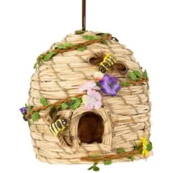 Northlight 6.25" Beehive With Bees Spring Hanging Decoration