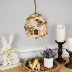 Northlight 6.25" Beehive With Bees Spring Hanging Decoration -Northlight D827177S 2