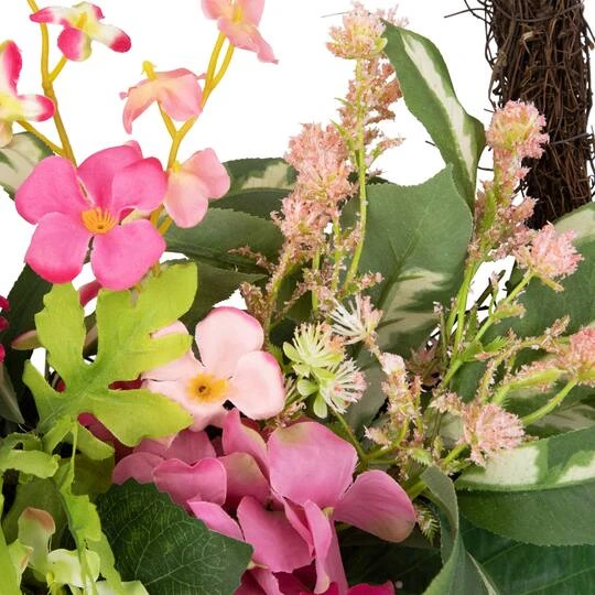 Northlight 16" Leafy Pink Hydrangea Floral Spring Hanging Basket 8 Northlight 16" Leafy Pink Hydrangea Floral Spring Hanging Basket - Image 6