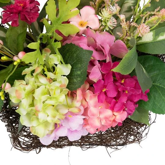 Northlight 16" Leafy Pink Hydrangea Floral Spring Hanging Basket 9 Northlight 16" Leafy Pink Hydrangea Floral Spring Hanging Basket - Image 7