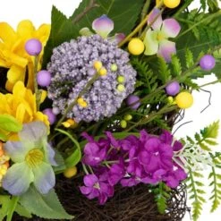 Northlight 16" Mixed Wild Flower & Foliage Hanging Spring Wall Basket 14 Northlight 16" Mixed Wild Flower & Foliage Hanging Spring Wall Basket -Northlight D827180S 5