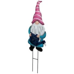 Northlight 21.25" Blue Gardening Gnome Spring Yard Sign Garden Stake -Northlight D827184S 3