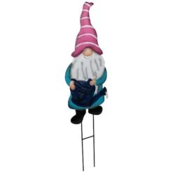 Northlight 21.25" Blue Gardening Gnome Spring Yard Sign Garden Stake -Northlight D827184S 4