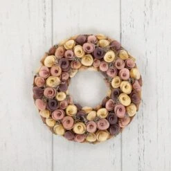 Northlight 12" Pink & Yellow Wooden Floral Spring Wreath 13 Northlight 12" Pink & Yellow Wooden Floral Spring Wreath -Northlight D827187S 5
