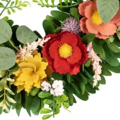 Northlight 13.75" Wooden Mixed Floral & Foliage Artificial Spring Wreath 11 Northlight 13.75" Wooden Mixed Floral & Foliage Artificial Spring Wreath -Northlight D827188S 3