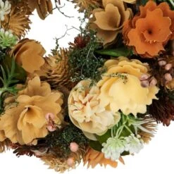 Northlight 9.75" Beige & Peach Mixed Floral Artificial Spring Wreath -Northlight D827190S 4