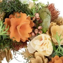 Northlight 9.75" Beige & Peach Mixed Floral Artificial Spring Wreath -Northlight D827190S 5