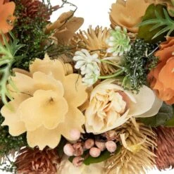 Northlight 9.75" Beige & Peach Mixed Floral Artificial Spring Wreath -Northlight D827190S 6