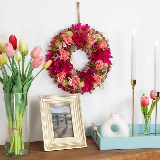 Northlight 12.5" Mixed Floral & Berries Artificial Spring Wreath 5 Northlight 12.5" Mixed Floral & Berries Artificial Spring Wreath - Image 3
