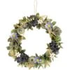 Northlight 10.5" Green & Blue Wooden Mixed Floral Artificial Spring Wreath 1 Northlight 10.5" Green & Blue Wooden Mixed Floral Artificial Spring Wreath -Northlight D827196S 1