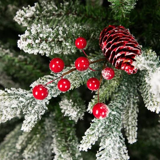 Northlight 6.5ft. Unlit Real Touch™ Flocked Grove Fir Full Artificial Christmas Tree With Red Berries & Pinecones 9 Northlight 6.5ft. Unlit Real Touch™ Flocked Grove Fir Full Artificial Christmas Tree With Red Berries & Pinecones - Image 7