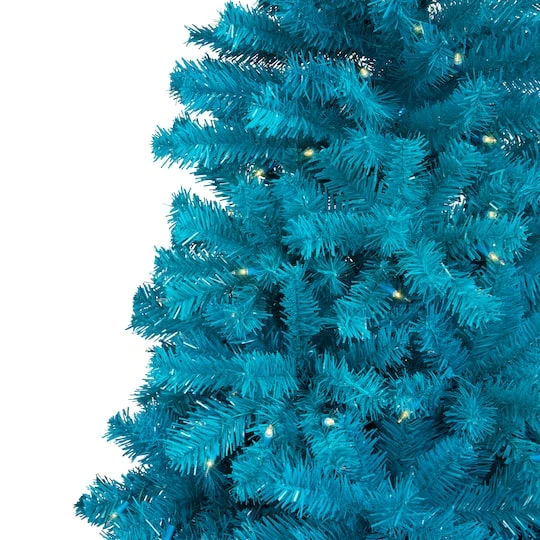 Northlight 6ft. Pre-Lit Turquoise Medium Pine Artificial Christmas Tree, Clear Lights 6 Northlight 6ft. Pre-Lit Turquoise Medium Pine Artificial Christmas Tree, Clear Lights - Image 4